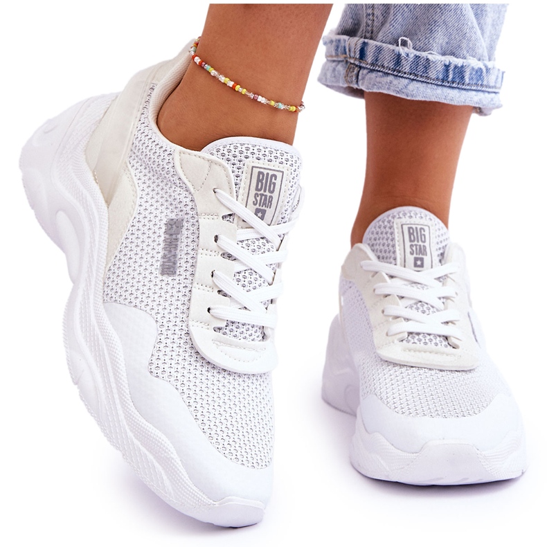 Pantofi sport de damă din material textil cu sistem de spumă cu memorie Big Star LL274A064 Alb