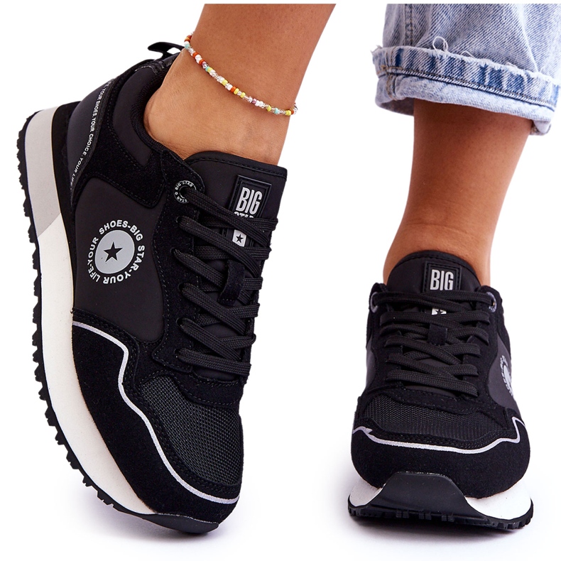 Pantofi de damă cu sistem de spumă cu memorie Big Star LL274541 Negri negru