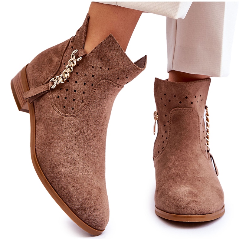 Vinceza Cizme de damă din piele intoarsa cu fermoar bej Belliano