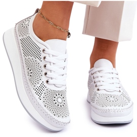 Vinceza Pantofi Sport Ajurat Damă Piele Alb Marea Vinceza Pantofi Sport Ajurat Damă Piele Alb Marea