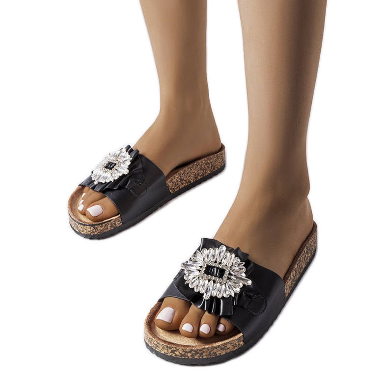 Tobogane negre cu talpă de plută de la Roy negru