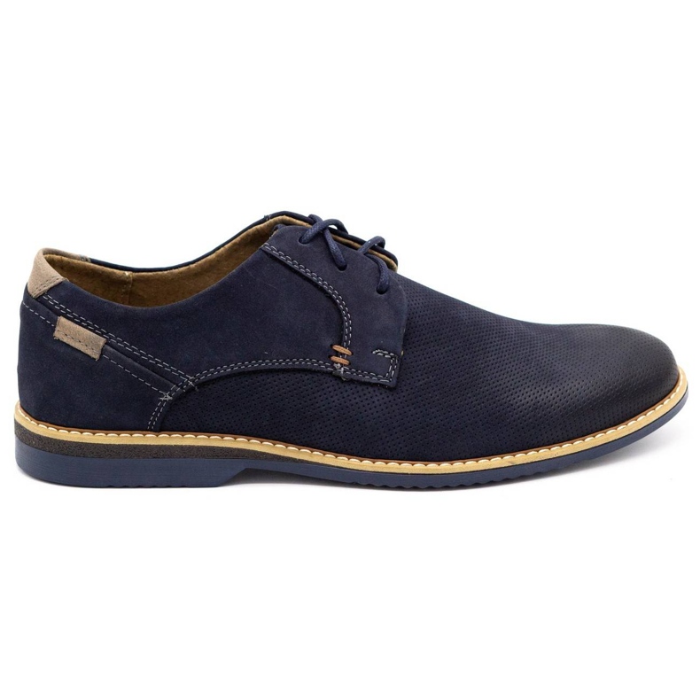 KOMODO Pantofi casual din piele pentru bărbați 859L bleumarin albastru