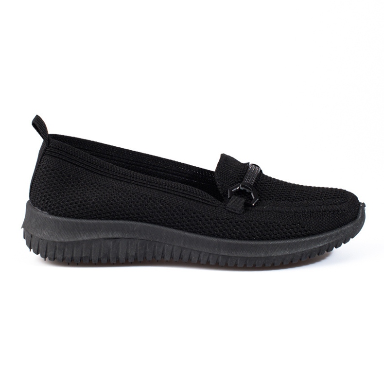 Mocasini de dama negri din material textil Shelovet negru