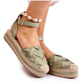 Sweet Shoes Sandale Espadrile De Damă Pe Platforma Verde Susane