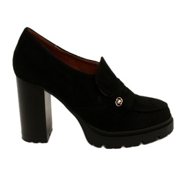 Evento Mocasini la modă pe platformă și bară neagră negru Evento Mocasini la modă pe platformă și bară neagră negru