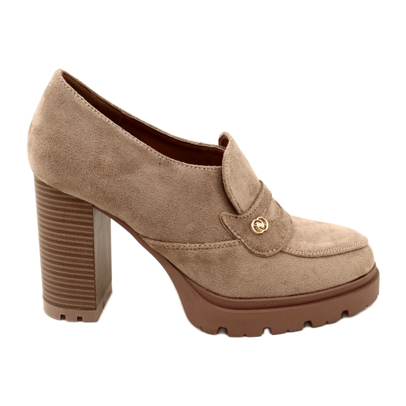 Evento Mocasini la modă pe platformă și bară bej