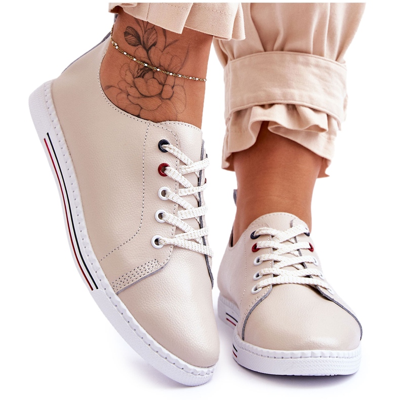 S.Barski Pantofi de damă din piele Bej Renes maro