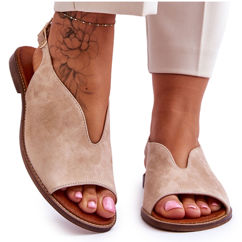 Sandale de piele intoarsa dama Lewski Shoes 3220/X Bej