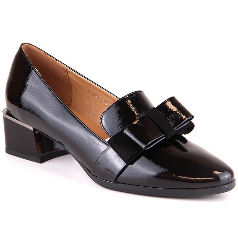 Pantofi lacuiti negri pentru femei pe un bloc McKeylor 10871 negru Pantofi lacuiti negri pentru femei pe un bloc McKeylor 10871 negru