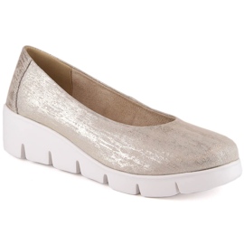 Pantofi cu pană slip-on damă din piele Filippo DP4560 de aur