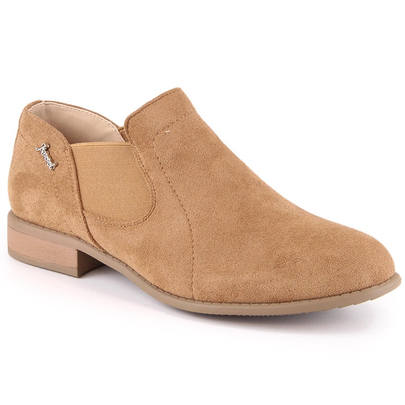 Pantofi slip-on damă bej de piele intoarsa Jezzi ASA142-26A