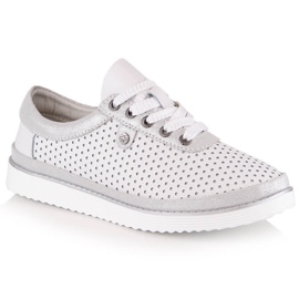 Pantofi sport de dama comozi din piele alb S.Barski LR29558 Pantofi sport de dama comozi din piele alb S.Barski LR29558