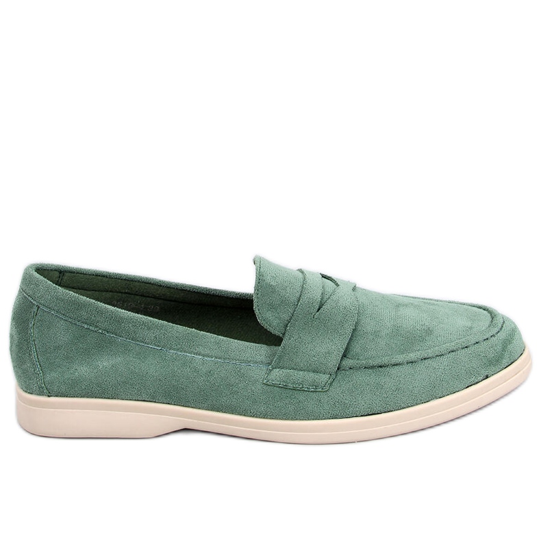 Mocasini de piele intoarsa verde Blum