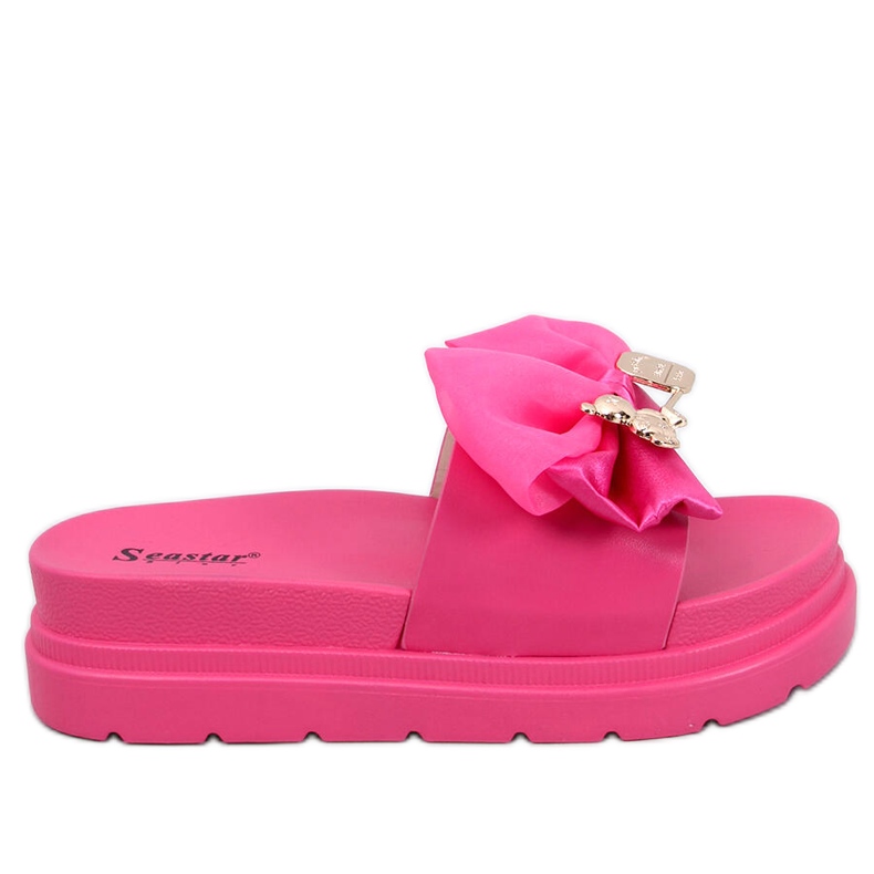 BM Papuci cu platforma Teddy Fuchsia ursuleti roz