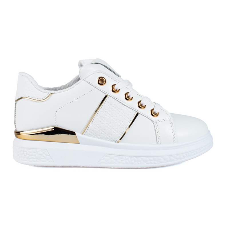 Pantofi sport dama alb si auriu Tenisi Shelovet Pantofi sport dama alb si auriu Tenisi Shelovet