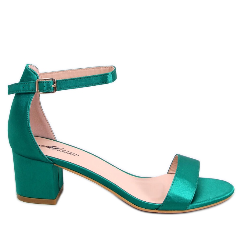Sandale cu toc mic de la Clarence Green verde
