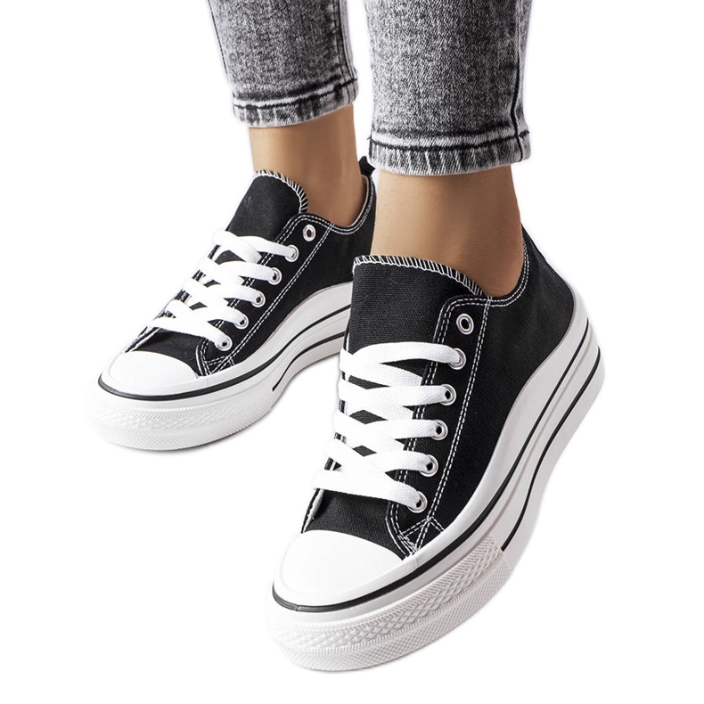 Tenisi negri cu platformă de la Pomeroy negru