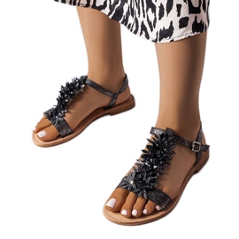 PA1 Sandale Richard metalice negre negru PA1 Sandale Richard metalice negre negru