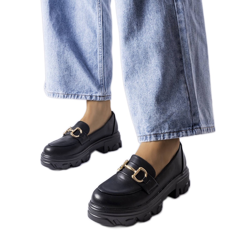 Brogues negri cu cataramă de la Mason negru