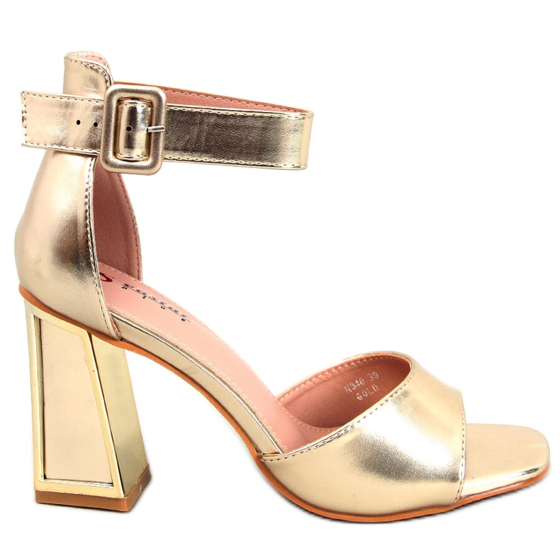 Seastar Sandale cu toc cu centura Ellen Gold de aur Seastar Sandale cu toc cu centura Ellen Gold de aur