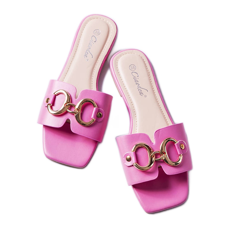 Clape elegante roz cu lanț de la Corbin