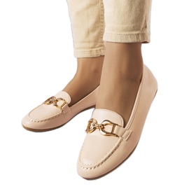 Mocasini bej cu catarama de la Sauvé Mocasini bej cu catarama de la Sauvé