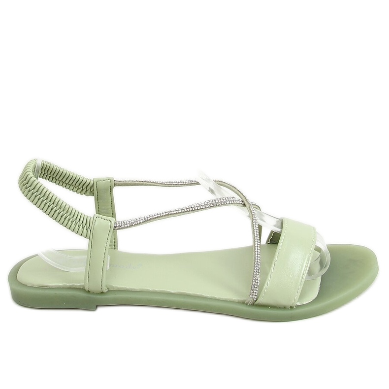 BM Sandale Bryce Green cu strasuri verde