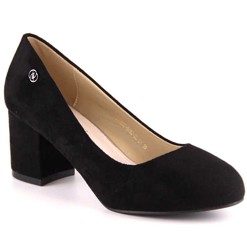 Pompe de damă din piele intoarsa neagra eVento 5952 negru