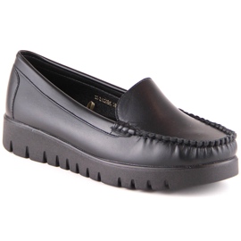 Mocasini de dama pe platforma neagra Potocki YQ21020 negru