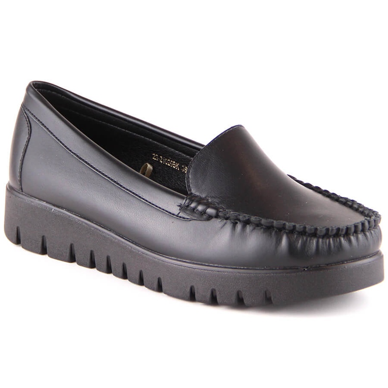 Mocasini de dama pe platforma neagra Potocki YQ21020 negru