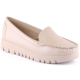 Mocasini de dama pe platforma bej Potocki YQ21020