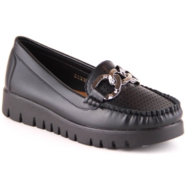 Mocasini negri de dama pe platforma cu lant Potocki YQ21021 negru Mocasini negri de dama pe platforma cu lant Potocki YQ21021 negru