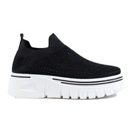 Pantofi sport negri din material textil cu talpa groasa de la T.Sokolski negru Pantofi sport negri din material textil cu talpa groasa de la T.Sokolski negru