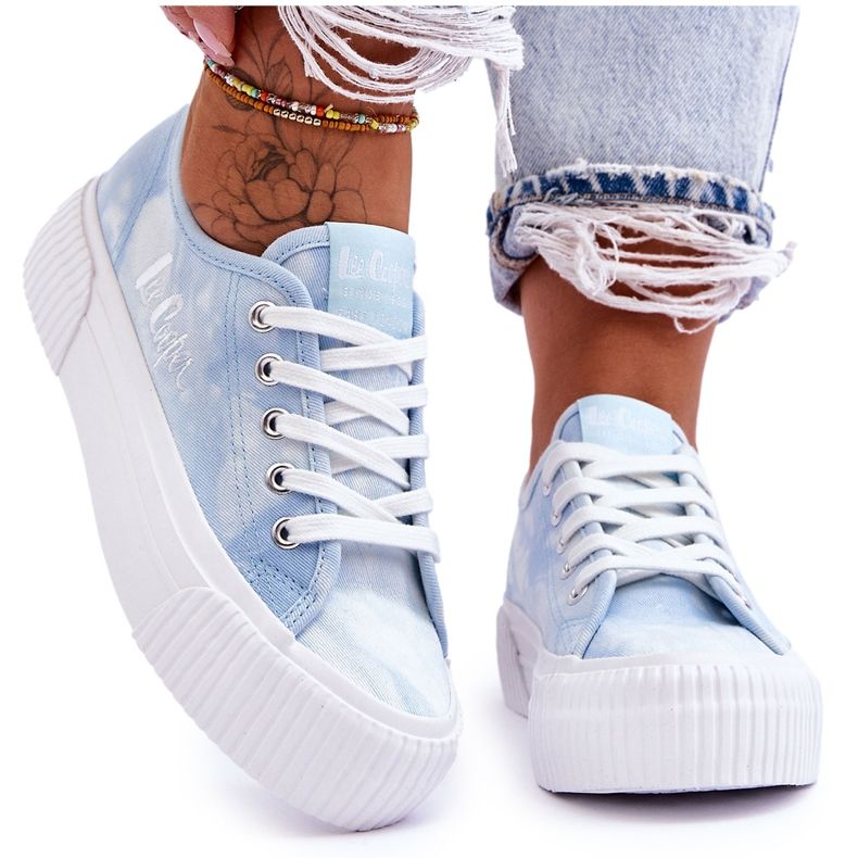 Adidași cu platformă Lee Cooper LCW-23-31-1782L Albastru