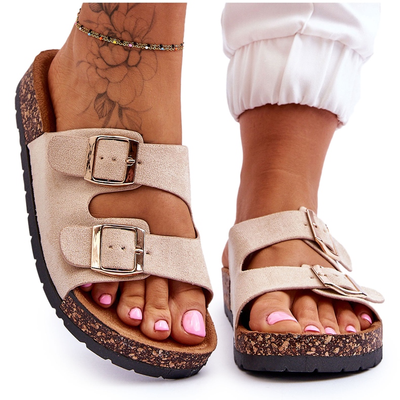 PM1 Sandale Slip-On Bej Cortina pentru damă