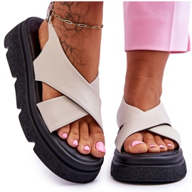 PE1 Sandale Chester bej la modă cu platformă PE1 Sandale Chester bej la modă cu platformă