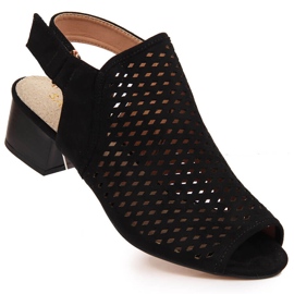 Sandale damă ajurate negre Sabatina DM19-27 negru Sandale damă ajurate negre Sabatina DM19-27 negru