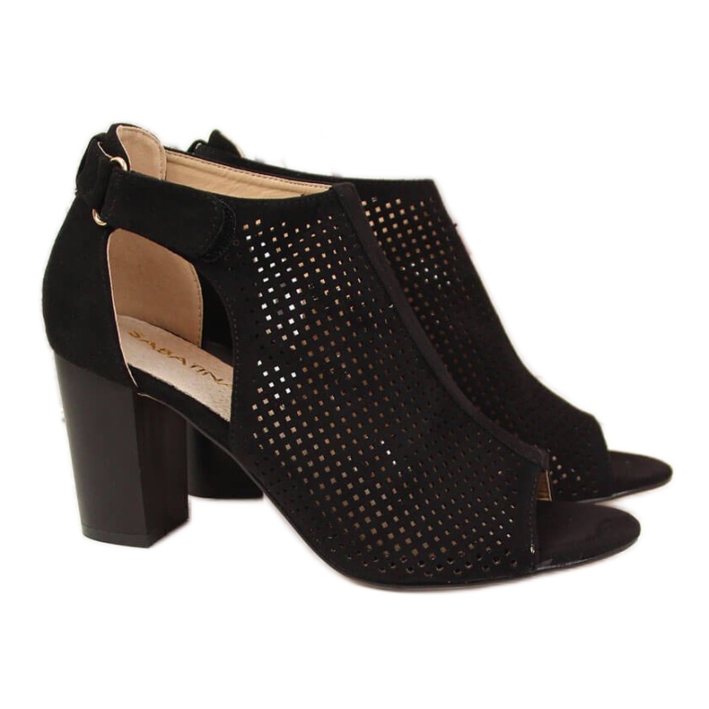 Sandale de dama cu velcro negre Sabatina 7802 negru