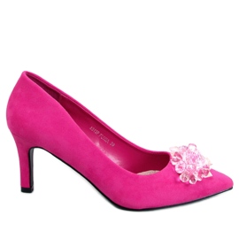 PA1 Șuruburi Breinne Fuchsia din piele intoarsa cu pietre roz PA1 Șuruburi Breinne Fuchsia din piele intoarsa cu pietre roz