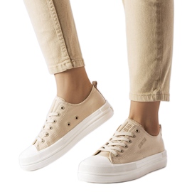 Adidași cu platformă bej de la Big Star LL274969
