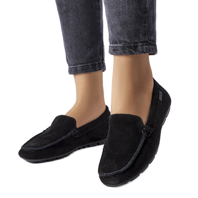 Mocasini Big Star din piele neagra JJ274654 negru