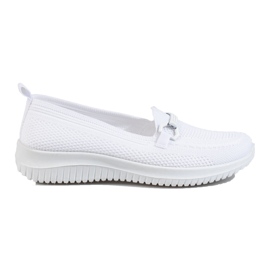 Mocasini de dama albi din material textil Shelovet Mocasini de dama albi din material textil Shelovet