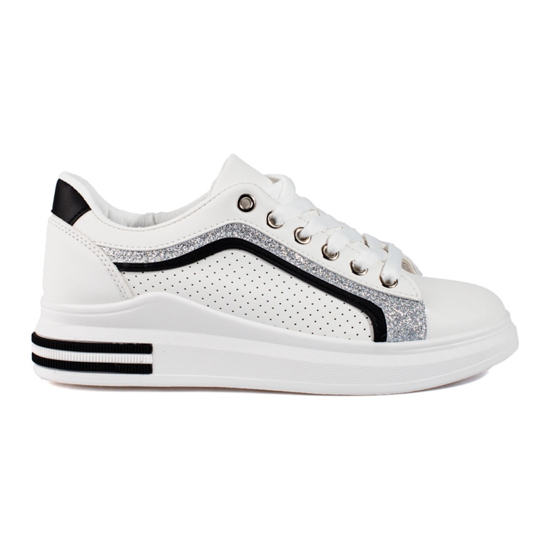 Tenisi Shelovet de damă pe o platformă înaltă albă