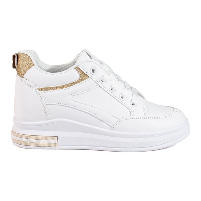 Tenisi albi cu pană ascunsă de la Shelovet Tenisi albi cu pană ascunsă de la Shelovet