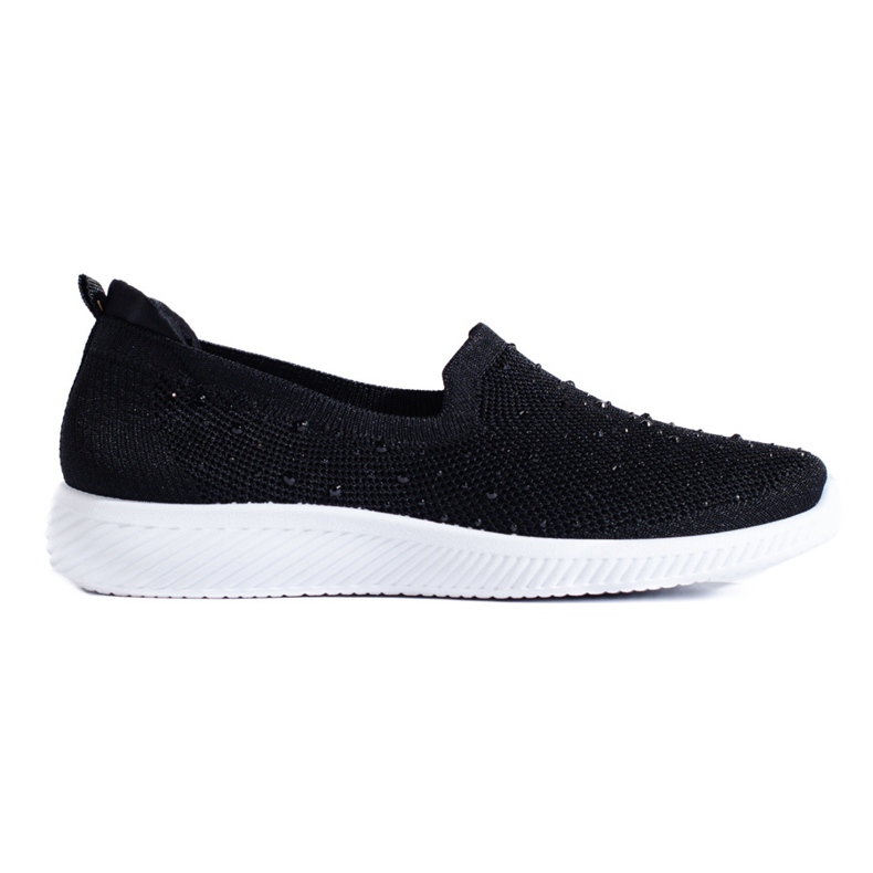Pantofi slip-on din material negru cu crampoane de la Shelovet