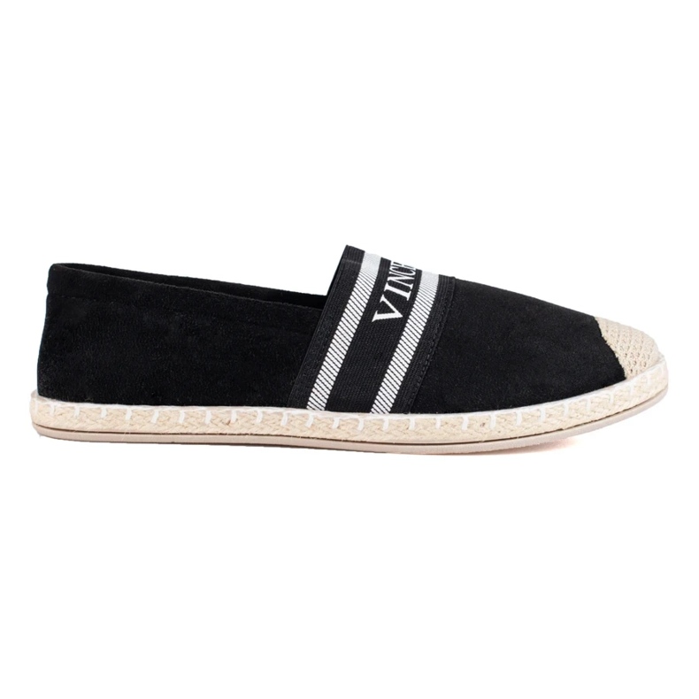 Espadrile de damă din piele intoarsa neagra de la Vinceza negru