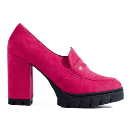 Pantofi roz din piele intoarsa cu toc de la Vinceza Pantofi roz din piele intoarsa cu toc de la Vinceza