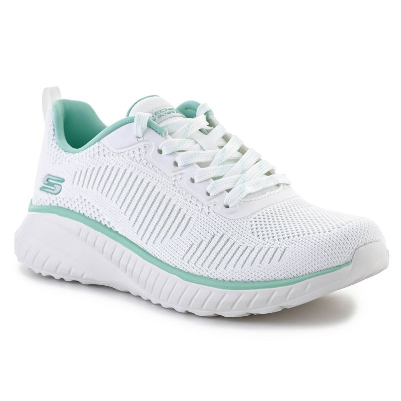 Pantofi Skechers Bobs Squad Chaos Parallel Lines W 117212-OFWT alb