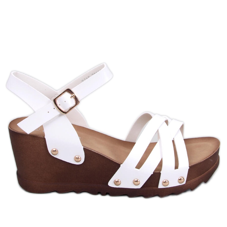 Sandale albe cu pană
