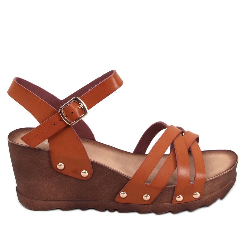 BM Sandale cu pană camel maro